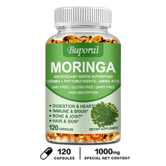 Moringa - Immune System, Energy & Metabolism Natural Anti-inflammatory Helps Detox, Fat Burn
