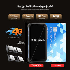 SERVO TANK500 IP68 هاتف ذكي صغير مقاوم للماء 4G LTE Android 12 RAM 6GB ROM 128GB PTT Network Intercom هواتف ذكية صغيرة متينة