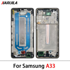 NEW For Samsung A33 A52 A52S A72 A52 5G A54 A73 Front Housing LCD Frame Bezel Plate Replacement Repair Part With Side Button