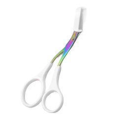 1PCS Eyebrow Trimmer Scissor,2024 New Stainless Steel Eyebrow Scissors with Comb,Portable Non Slip Professional Eyebrow Trimmer