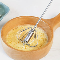 Stainless Steel Egg Beater Durable Semi-Automatic Mixer for Effortless Egg Cream Mixing Stirring and Beating for Kitchen Baking