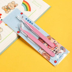 Stainless Steel Straight Curved Tweezers Colorful Pink Blue Purple DIY Eyelash Tweezer Nail Art Sticker Rhinestones Picking Tool