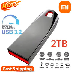 محرك أقراص فلاش USB 3.2 عالي السرعة من XIAOMI MIJIA بسعة 2 تيرابايت، محرك أقراص USB محمول بسعة 1 تيرابايت، مقاوم للماء، ذاكرة كبيرة، قرص U