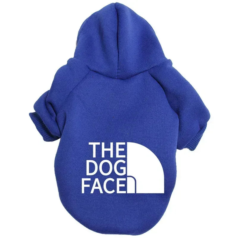 Pet Dog Hoodies Autumn and Winter Season Large Dog Clothes Dog Face Text Pattern French Bulldog Labrador Jacket Clothing - Mumzar