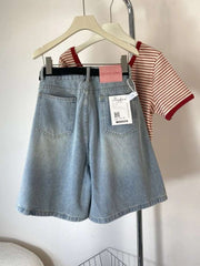 High Waist Wide Leg Jeans orts Women Loose Fit Straight Cut Five Lengths Summer New Sle Korean Version Slimming Effect