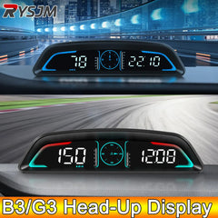 AD Car Speedometer With Alarm Water Temperature Meter G3 GPS / B3 OBD Head Up Display Accessories Auto Tachometer Clock Time