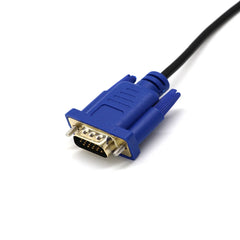 كابل HDMI بطول 1.8 متر إلى VGA بدقة 1080 بكسل عالية الدقة مع كابل محول صوت كابل HDMI إلى VGA متوافق