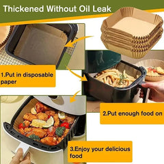 50/100pcs Air Fryer Disposable Liners, Non-Stick Airfryer Baking Papers, Non-stick Parchment Paper for Baking Roasting Microwave