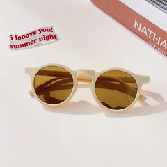 2023 New Kids Cute Checker Panel Color Round UV400 Sunglasses Baby Girls Outdoor Sun Protection Sunglasses Children Sun Glasses