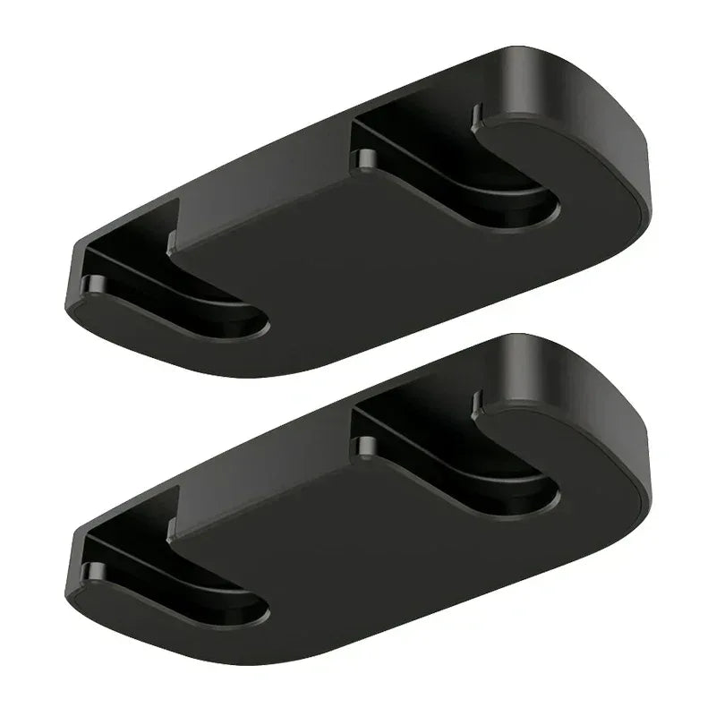 Black controller storage rack set with two dual-hook brackets