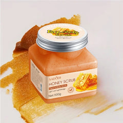 Honey Exfoliating Purifying Scrub 500g, Rich in Honey Extract, Charming Aroma, Long-Lasting Fragrance, Ice Cream Texture, Refreshing Skin Tactile, Rub Texture Delicate Scrub Particles Can Effectively Deeply Clean the Skin, Th