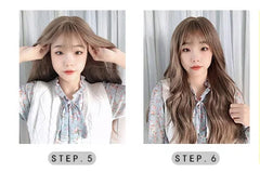 Korea Hair Extensions Synthetic Cute JK Girl Cosplay Air Bangs Wig Breathable Head Cover 50cm Long Straight Wig Hat for Women
