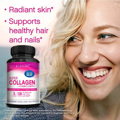 Collagen Supplement Rich in Vitamin C and Biotin - Supports nails and hair, smooth skin, joint and bone health