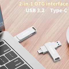 Lenovo 16TB USB Flash Drive USB3.2 High Speed Transfer Metal Type C U Flash Portable Mini PenDrive Memory Waterproof Pen Drive