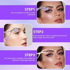 1pieces Stainless Steel Color Titanium Eyebrow Trimmer Scissors, Eyebrow Scissors with Comb