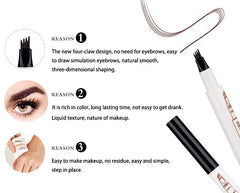 Dark Brown Eyebrow Pencil Microblading Eyebrow Pen Makeup Waterproof 4 Tip Eyebrow Pen Black Liquid Pen Enhancer Cosmetic