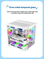 Power Train Star Realm M-ATX Desktop Computer Case Without Pillars Three Sided Glass Panoramic Sea View Room 240 Water Cooling
