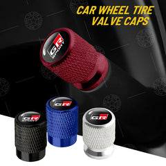 4pcs GR SPORT Logo Car Wheel Tire Valve Caps Air Stem Aluminum Accessories For Toyota Yaris Corolla RAV4 C-HR Camry Prado Voxy