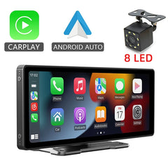 10.26 بوصة مرآة سيارة راديو مشغل فيديو متعدد الوسائط عالمي لاسلكي Carplay شاشة أندرويد أوتو مع بلوتوث AUX USB