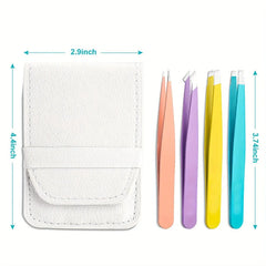 Colorful Eyebrow Tweezer Hair Beauty Fine Hairs Puller Stainless Steel Slanted Eye Brow Clips Removal Makeup Tools