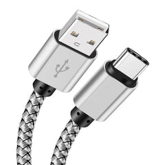 كابل شحن USB A إلى Type C 2A شاحن سريع كابل بيانات من النايلون 1 متر 2 متر 3 متر لأجهزة iPhone وAndroid وHuawei وSamsung TypeC