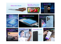HOTWAV Note 15 Pro Mobile Phone Android 14 6.6'' HD+ 12(4+8)GB 128GB Cellphone 13MP 5160mAh 8.9mm Ultra-Thin Smartphone