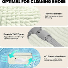 1/2Pcs Shoe Washing Machine Bag,Quick Easy Cleaning,Laundry Shoe Bag for Washer and Dryer,Suitable for All Shoe Types,Reusable
