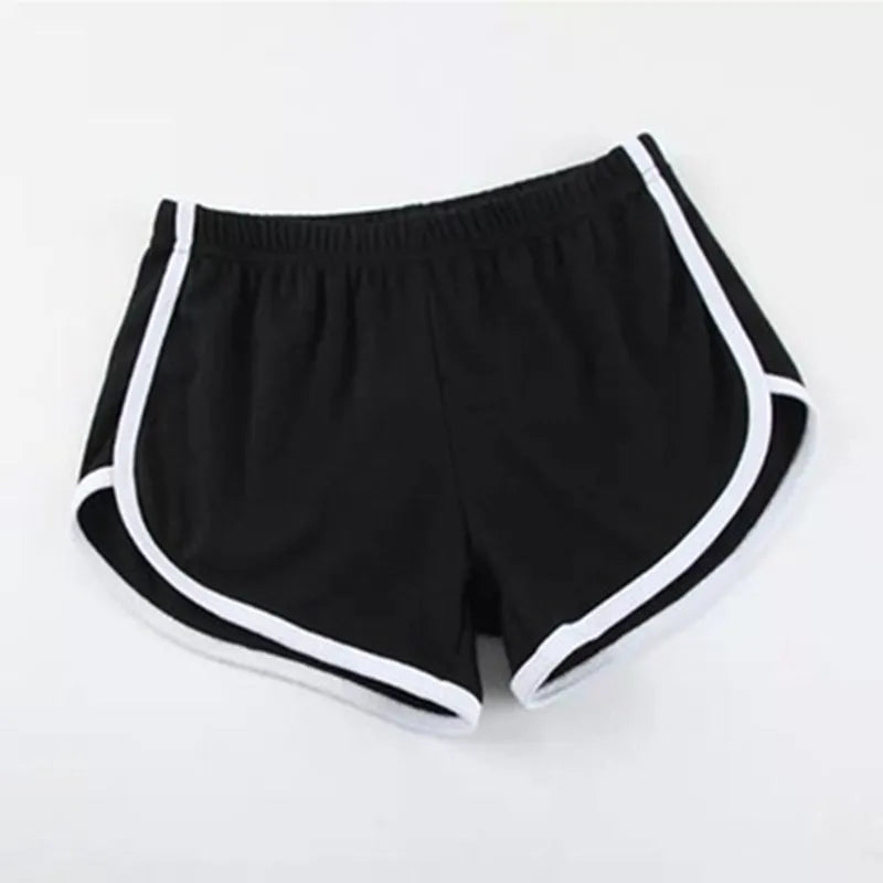 Plus Size High Waist Casual Sports orts Women's Outerwear Elastic Waist Loose Fit Tee-quarter Length Pants Sli plus Size