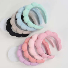 3 件套时尚 Microfiber Washing Wristbands Scrunchies Puffy Headband Spa Bubble Headband for Washing Face Makeup Shower Skincare