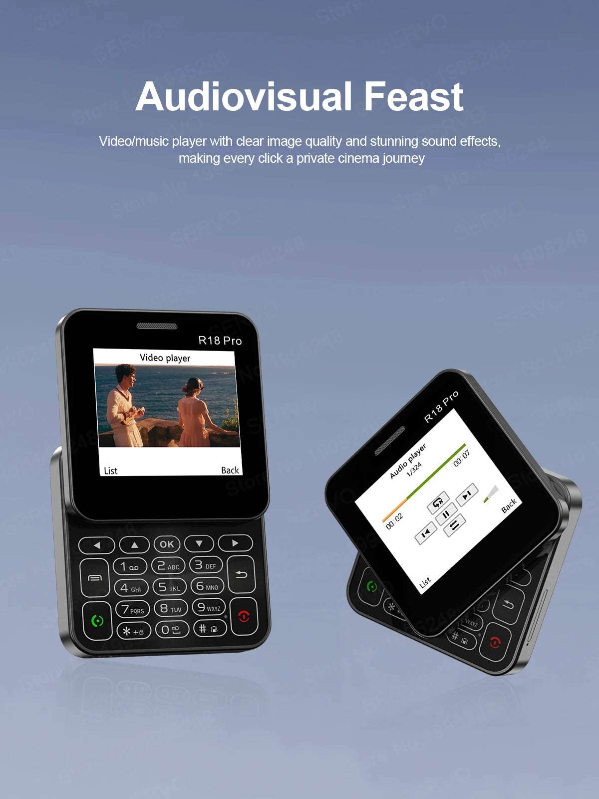 SERVO R18 PRO Side Slider Mobile Phone 2.4" Rotate Display Dual SIM Standby Magic Voice Flashlight 2G GSM Card Button Cellphones