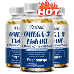 Daitea Fish Oil Capsule 2160mg Supplement Rich in DHA & EPA, Cognitive, Core Health, Immune Support, Non-GMO