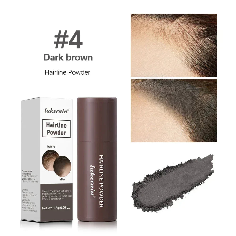 Hairline powder stick, dark brown shade, with box and applicator swatch
