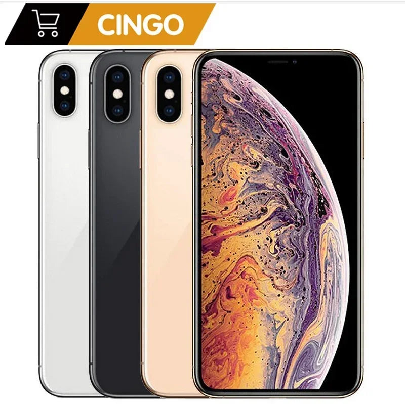 هاتف Apple iPhone XS iPhone XS MAX الأصلي غير مقفل بذاكرة وصول عشوائي 4G وذاكرة داخلية 64 جيجابايت/256 جيجابايت ومعالج A12 وبطارية 2658 مللي أمبير في الساعة لهاتف iPhone XS