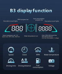 AD Car Speedometer With Alarm Water Temperature Meter G3 GPS / B3 OBD Head Up Display Accessories Auto Tachometer Clock Time