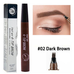 5 Colors 1pc Eyebrow Pen Waterproof 4 Split Tip Eyebrows Pen Eyebrow Tattoo Pen Waterproof Liquid Black Eyebrow Makeup Pencil