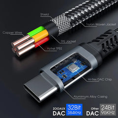 60W PD Fast Charger Cable 2 in 1 USB C Splitter Type C Headphones Jack Audio Adapter For Samsung S24 Xiaomi Huawei iPhone 15 16