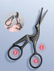 Facial Hair Scissors Rounded Professional Stainless Steel Mustache Nose Hair Beard Eyebrows Eyelashes Trimming Clippers