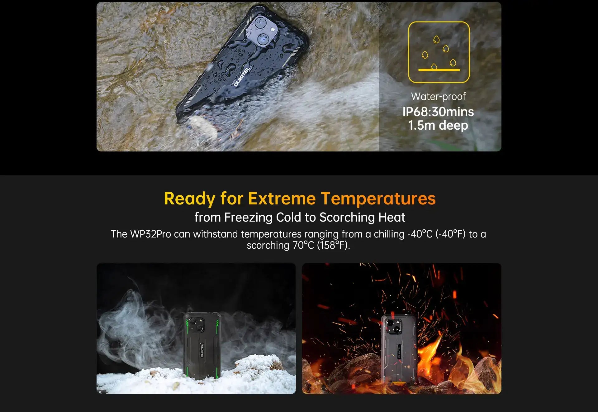 Oukitel WP32 pro Rugged Smartphone 6" HD 24GB+256GB 6300mAh Octa Core Mobile phone 20MP Cell phone NFC