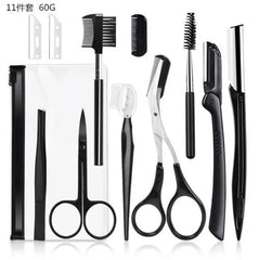 2-17 PCS Eyebrow Trimmer Set Eyebrow Razor Scraping Eyebrow Comb Razor Eyebrow Clip Scissors Tweezers Makeup Tools Sets