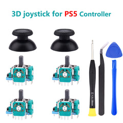 طقم قطع غيار عصا التحكم البديلة لجهاز تحكم بلاي ستيشن 5 DualSense PS5، مفك براغي 2K3 أوم، طقم قطع غيار عصا التحكم التناظرية ثلاثية الأبعاد