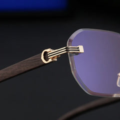 Vintage Square Rimless Sunglasses Men 2025 Luxury Brand Trendy Frameless Punk UV400 Eyewear Anti Blue Light Prescription Glasses