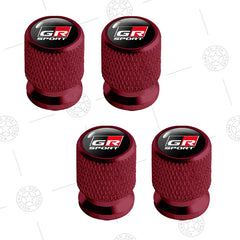 4pcs GR SPORT Logo Car Wheel Tire Valve Caps Air Stem Aluminum Accessories For Toyota Yaris Corolla RAV4 C-HR Camry Prado Voxy