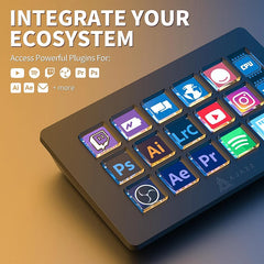 AJAZZ AKP153E Stream Deck لوحة تحكم متعددة الوظائف مع 15 مفتاح ماكرو ولوحة مفاتيح صغيرة مخصصة لإجراءات التشغيل