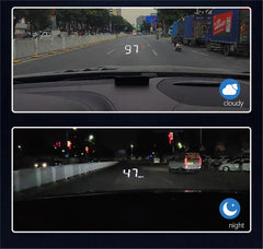 شاشة M3 HUD Obd2 للكمبيوتر الموجود على متن السيارة وشاشة عرض أمامية للزجاج الأمامي وشاشة عرض كبيرة للخط ونظام E-OBD ونظام تحديد المواقع العالمي (GPS) مناسب لجميع السيارات M1