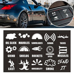 15pcs/Set Creative Car Switch Button Stickers Dashboard Console Label Decals Self-Adhesive Decorations For Car Truck