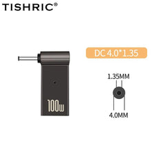 TISHRIC Laptop Power Charger Supply Connector Adapter PD 100W 5A  USB Type-C Female to DC Male For HP/Lenovo/DELL