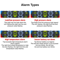 Tire Pressure Monitoring System Temperature Warning New C External Battery Version Sensors Solar TPMS Car Tyre Pressure Monitor