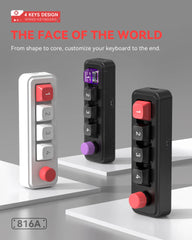 لوحة مفاتيح ميكانيكية ماكرو برمجة لوحة مفاتيح RGB Mini Hot Swap 4 مفاتيح 1 مقبض لوحة مفاتيح ميكانيكية سلكية قابلة للتبديل السريع للألعاب
