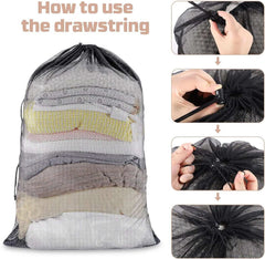 Large Size Laundry Mesh Bag Solid Color Drawstring Laundry Bag Anti-snagging Anti-deformation Mesh Clothes Washing Bag 60x90cm