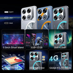 FUFFI GT20 Pro Smartphone 5G Cellphones Android,5.0 inch Screen,3+32GB,5+13MP Mobile phone 3500mAh Google Play Store,Phone